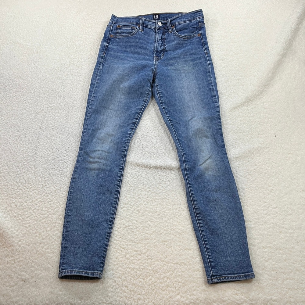 Gap Jeans Womens 6/28S Blue True Skinny Denim Short Stretch RN54023 High Rise
